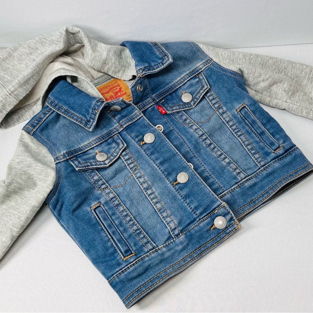 Levi's Blue and Gray Jean Jacket Classic Denim Style